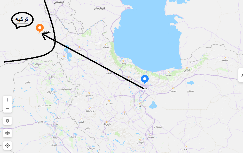 باربری تهران به ترکیه
فاصله تهران تا آنکارا